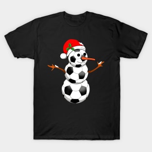 Soccer Santa Hat Snowman Christmas Lights Funny Xmas Squad T-Shirt